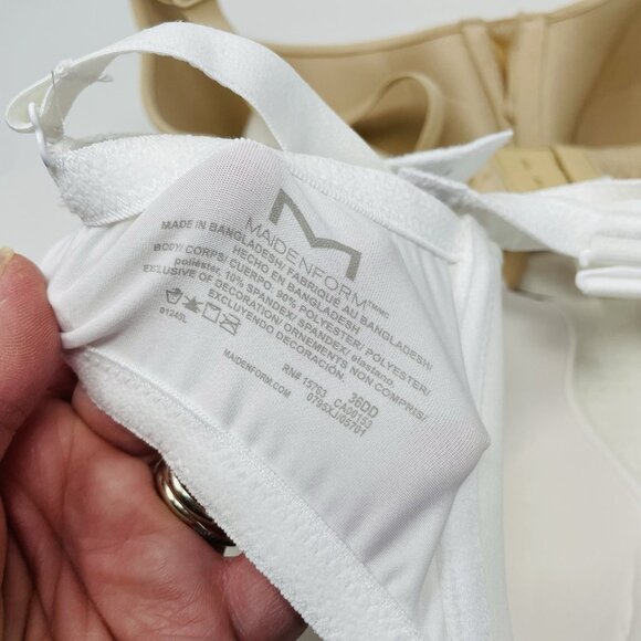 Maidenform Self Expressions Womens 36DD 2 Pack T-Shirt Bra 5701 Latte/White 1596 - Picture 9 of 9